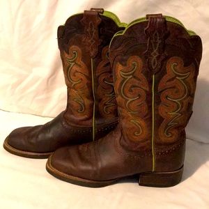 Justin Womens Leather Cowboy Boots